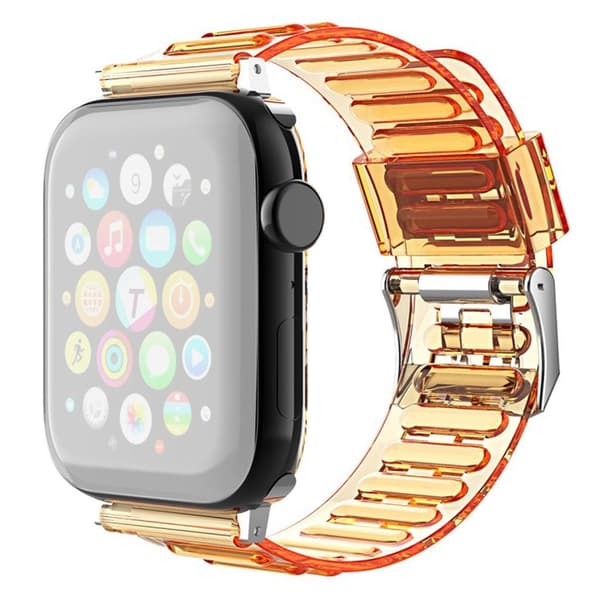 Apple Watch Series 6 / 5 44mm läpinäkyvä ranneke - Oranssi Orange