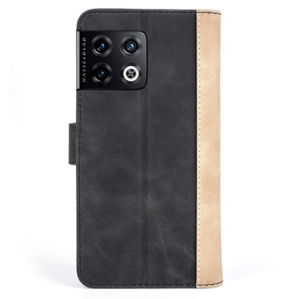 Tvåfärgat OnePlus 10 Pro fodral i läder - Svart Svart