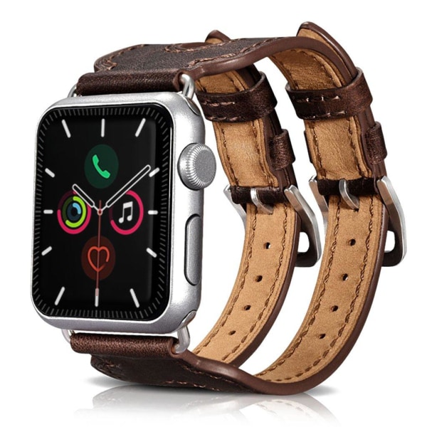 iCarer Double Cuff Apple Watch Series 5 40mm Genuine Leather Ban Brown