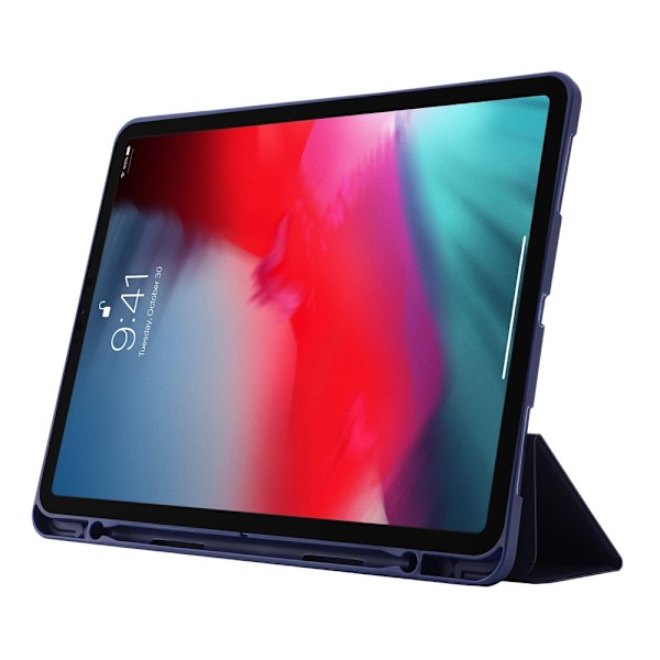 iPad Pro 12.9 (2022) / (2021) / (2020) tredubbelt läderfodral - Mörkblå Blå