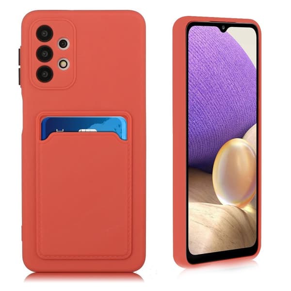 Card Holder Deksel til Samsung Galaxy A32 - Rød Red