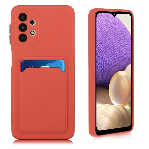 Card Holder Suojakuori For Samsung Galaxy A32 - Punainen Red