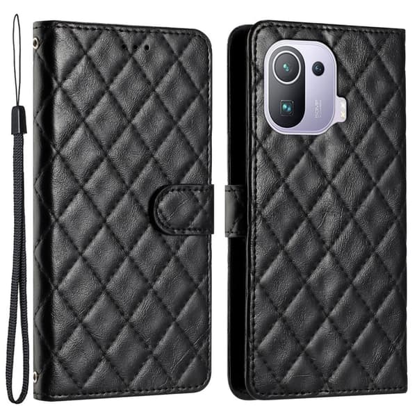 Funktionelt Xiaomi Mi 11 Pro rombe etui med pung Black