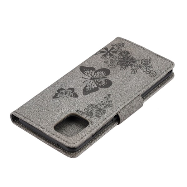 Butterfly Samsung Galaxy Note 10 Lite Etui - Grå Silver grey