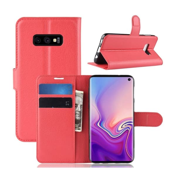 Samsung Galaxy s10 e Litchi-Tekstur Skinnetui - Rød Red