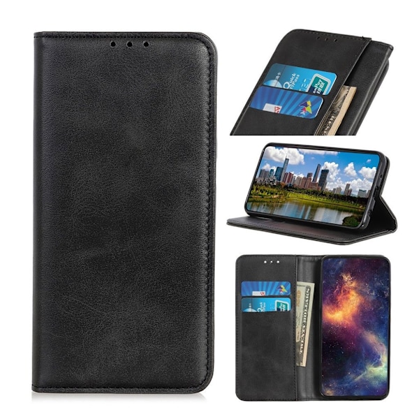 Samsung Galaxy A20e jaettu nahkakotelo - Musta Black