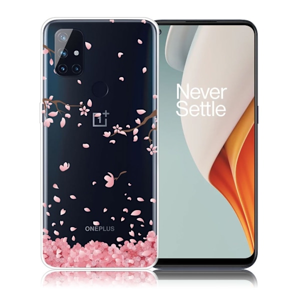 Deco OnePlus Nord N100 etui - lyserød blomst Pink