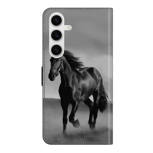 Wonderland Samsung Galaxy S25 Plus flip etui - Sort Hest Black