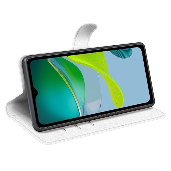 Klassisk Motorola Moto E13 Flip Etui - Hvid White