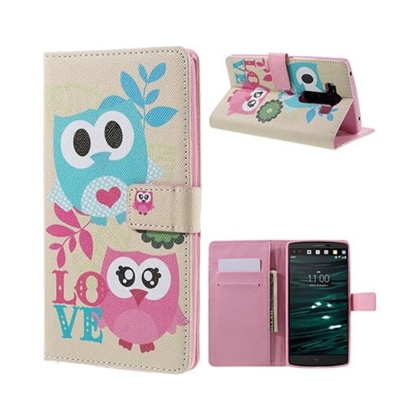 Ancher etui til LG V10 - Søde uglekærester Multicolor