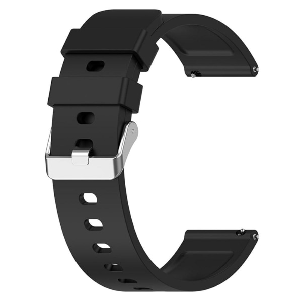 Amazfit Bip 3 / Bip S silicone watch strap with silver buckle - Svart