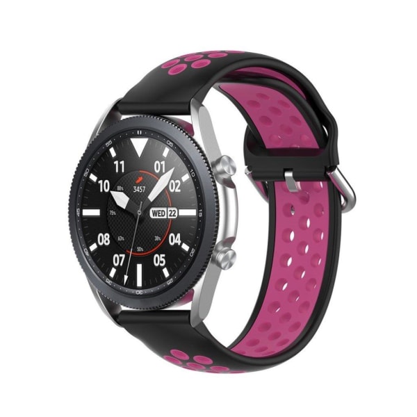 Samsung Galaxy Watch 3 (41mm) tvåfärgad silikon klockarmband - s Svart