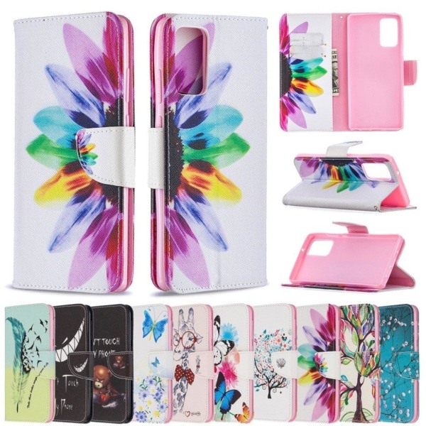 Wonderland Samsung Galaxy Note 20 Flip Etui - Farvet Blomst Multicolor