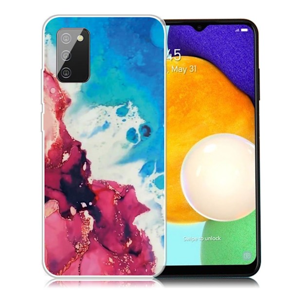 Marble Samsung Galaxy A03s Suojakotelo - Splash Of Red And Sininen Multicolor