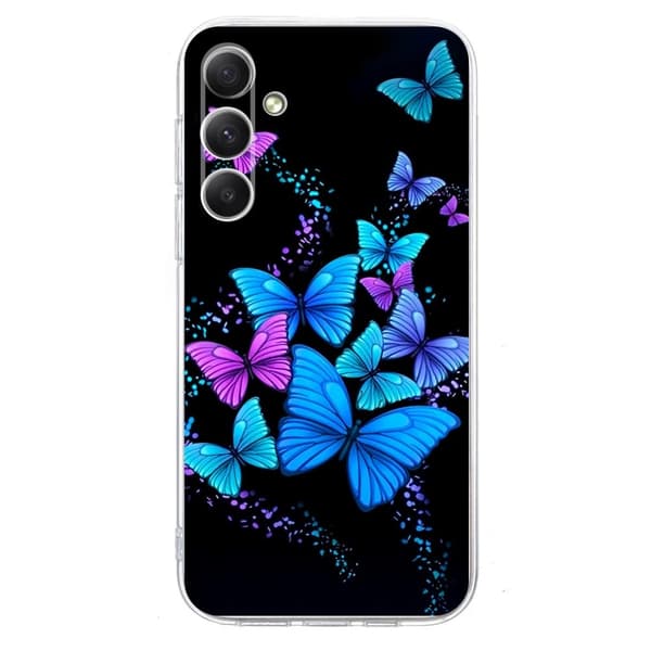Vibe Samsung Galaxy A15 cover - Farverige Sommerfugle Blue