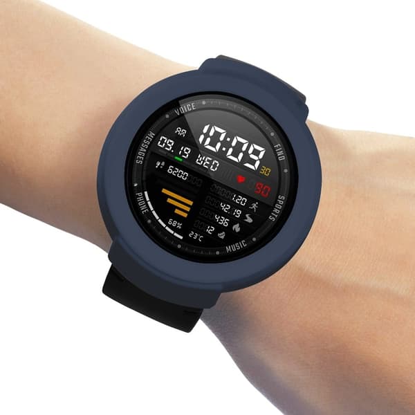 Huami Amazfit Verge / Verge Lite Silicone Bumper Frame Hollowed Protective Cover - Midnattsblå Blå