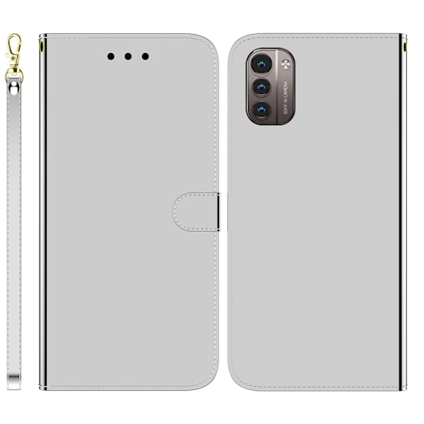 Mirror Nokia G11 / Nokia G21 flip-etui - Sølv Silver grey