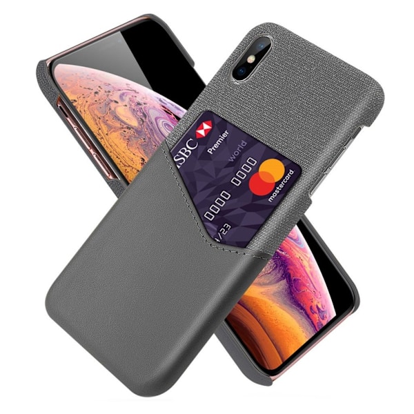 Bofink iPhone Xs Max skal med korthållare - Silver/Grå Silvergrå