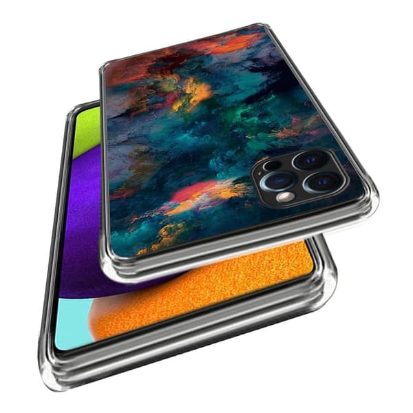 Deco iPhone 15 Pro kotelot - Värikkäitä Pilviä Blue