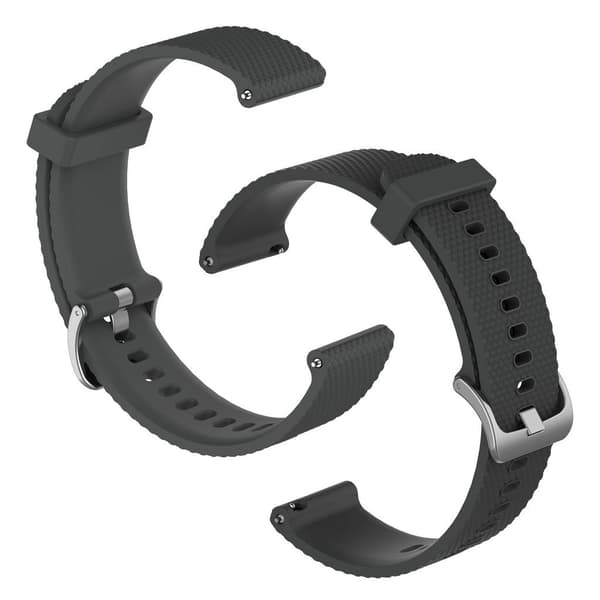 Universal textured silicone watch band - Grey / Size: L Silvergrå