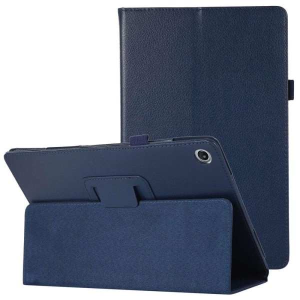Foldable case with Lichi-texture for Lenovo Tab M10 Plus (Gen 3) Blue