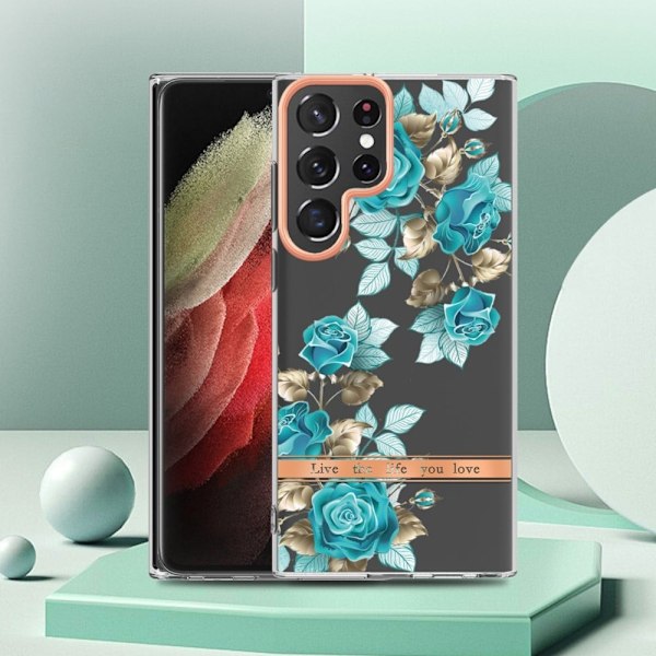 Supertunt och tåligt mjukfodral för Samsung Galaxy S22 Ultra - Blå Ros Blå