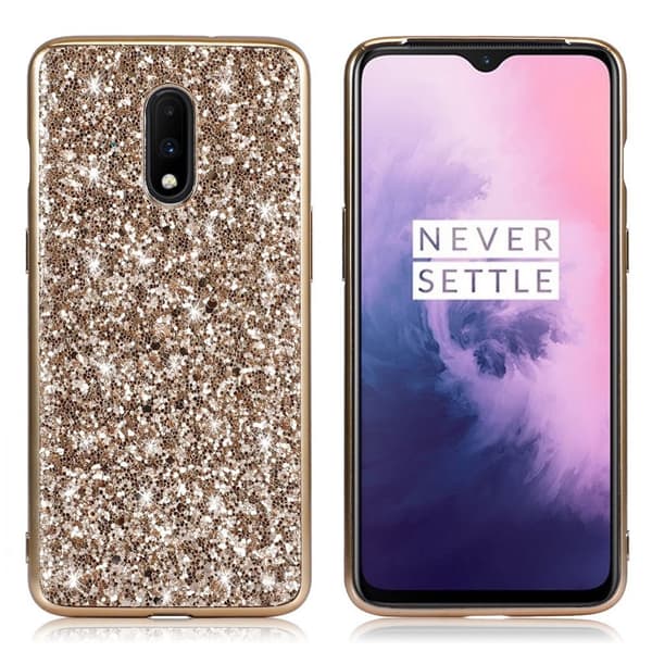 Glitter OnePlus 7 kuoret - Kulta Gold