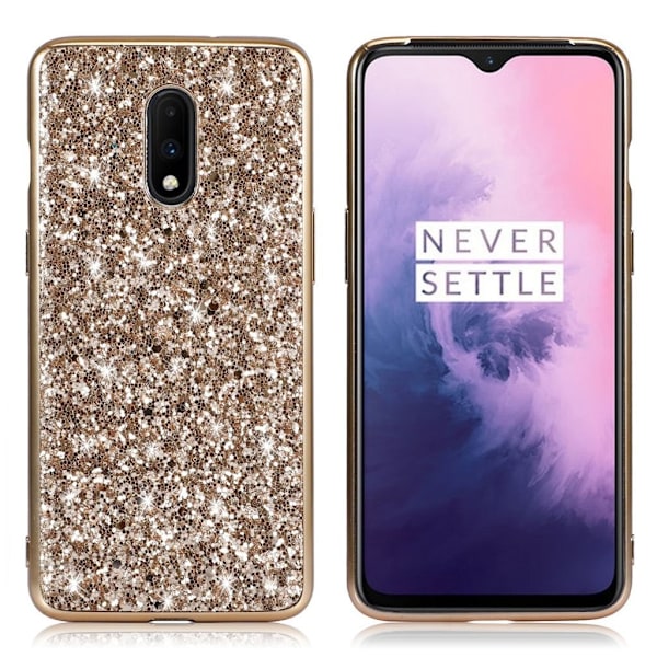 Glitter OnePlus 7 skal - Guld Guld