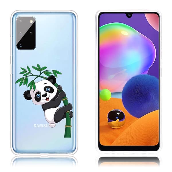 Deco Samsung Galaxy A31 Etui - Panda Climbing på Bambus White