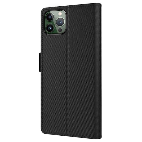 iPhone 14 Pro etui med makeup-spejl i smart design - Sort Black