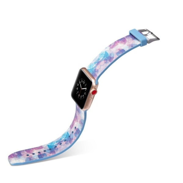 Apple Watch Series 5 40mm camouflage silikone Urrem - Blå og Lilla Hues Multicolor