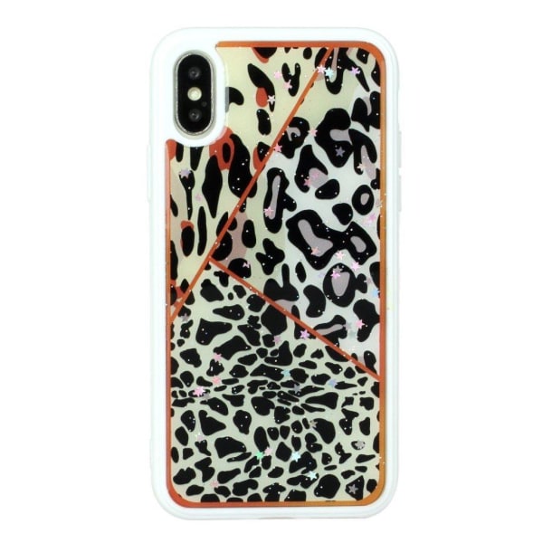 Marble iPhone Xs Max kuoret - Kolme leopardikuviota Black