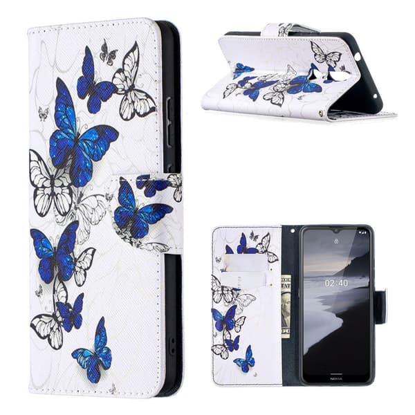 wonderland Nokia 2.4 flip etui - livlig sommerfugl Multicolor