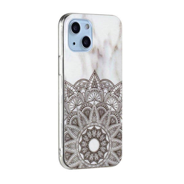 Marble design iPhone 13 Mini cover - Mandala-Blomst Brown