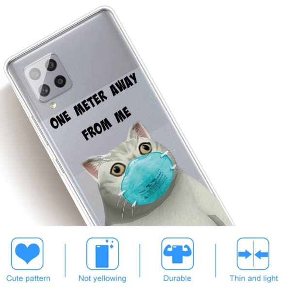 Deco Samsung Galaxy A42 5G Etui - én Meter Away From Me White