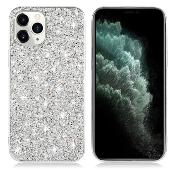 Glitter iPhone 12 Mini Etui - Sølv Silver grey