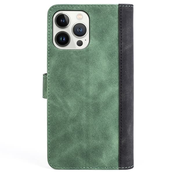Tofarget lærdeksel for iPhone 13 Pro Max - Grønn Green