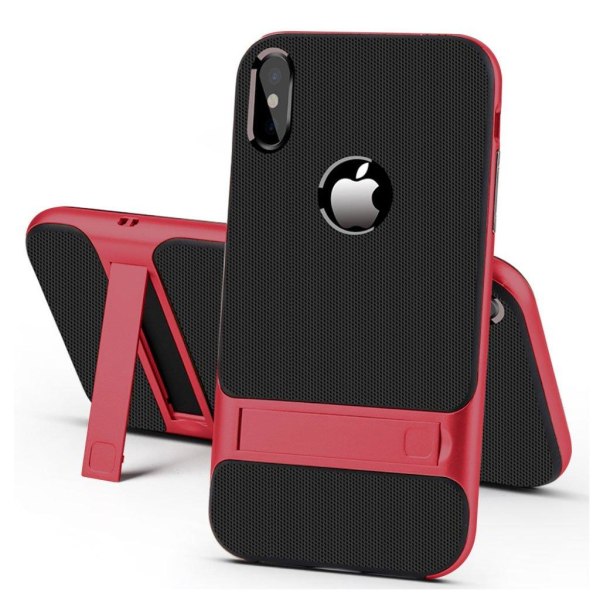 iPhone Xs Max ELEGANCE  harjattu pintainen hybriidi muovinen tak Red