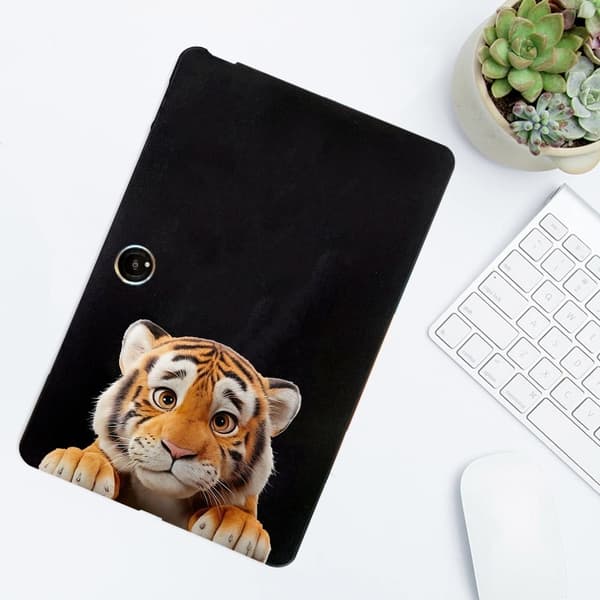 OnePlus Pad 2 Case Pattern Printing Slim Flexible Tablet Protective Cover - Little Tiger Brown