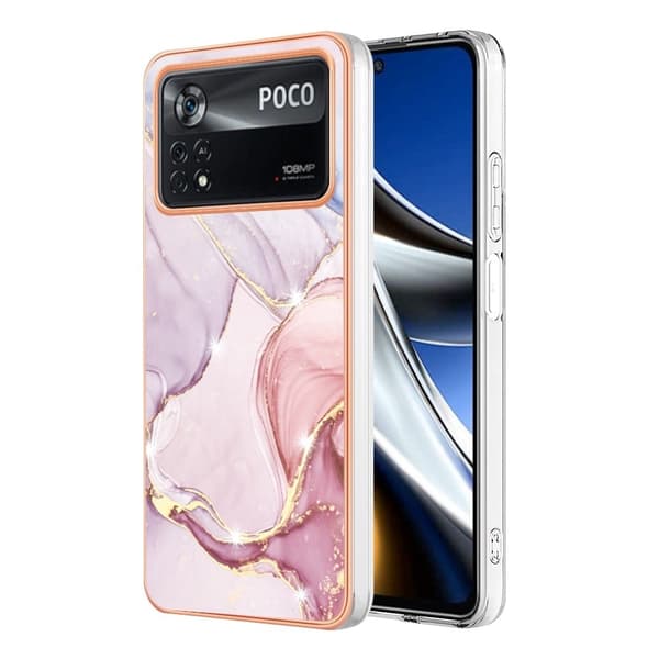 Marble Xiaomi Poco X4 Pro 5G Etui - Lilla / Rosa Klinkekule Pink