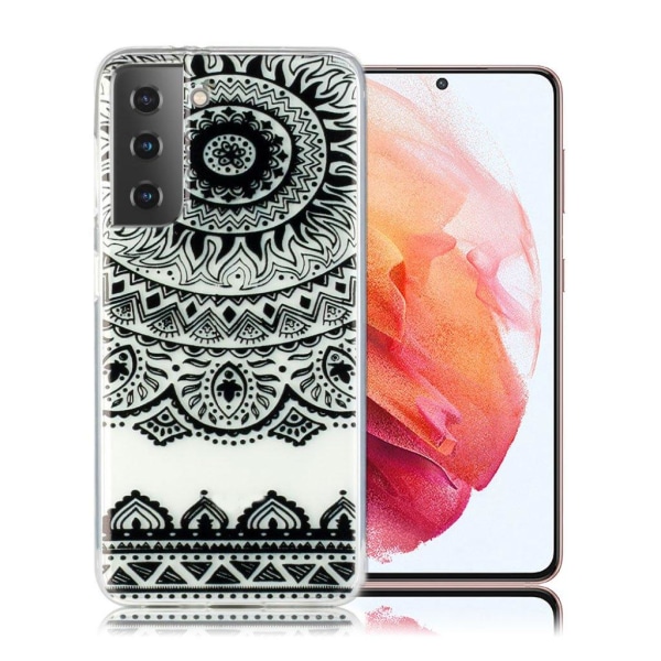 Deco Samsung Galaxy S21 Hülle - Svart Mandala Blomst Black