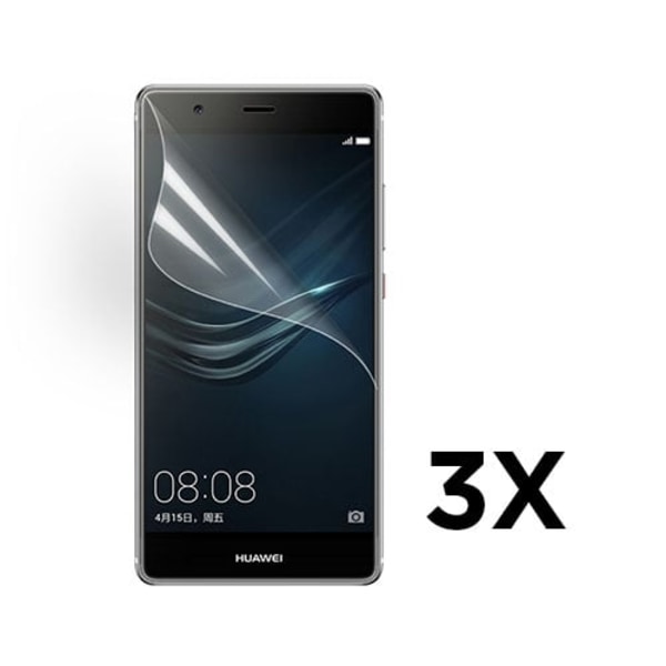 LCD skærmbeskyttelsesfilm 3-pak til Huawei P9 Plus - Gennemsigtig Transparent