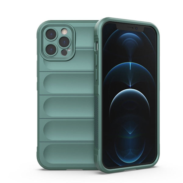 Mjukt greppformat iPhone 12 Pro skal - Grön Grön