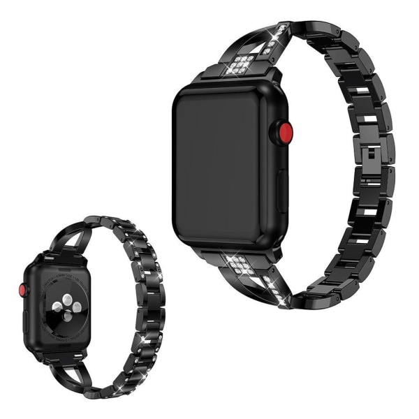 Apple Watch Series 5 40mm Rhinsten dekorations Urrem - Sort Black