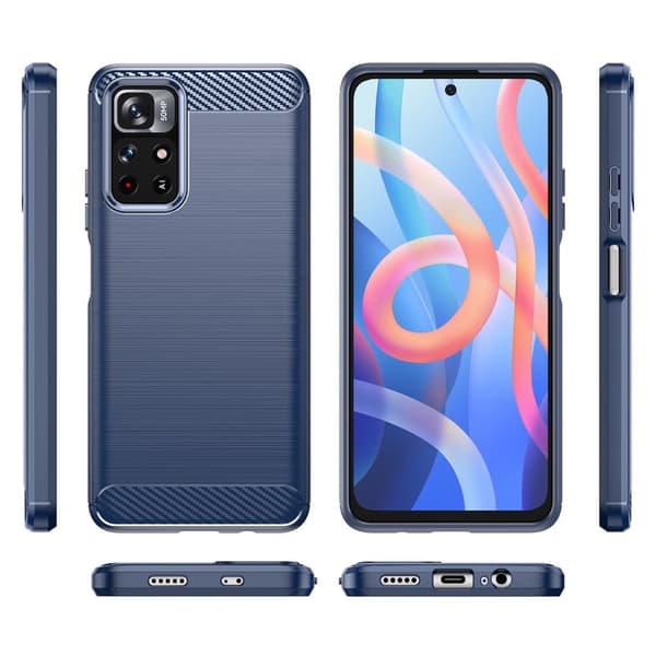 Carbon Flex Etui Xiaomi Redmi Note 11T 5G / M4 Pro 5g - Blå Blue