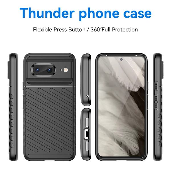 Thunder Google Pixel 8 Etui - Svart Black