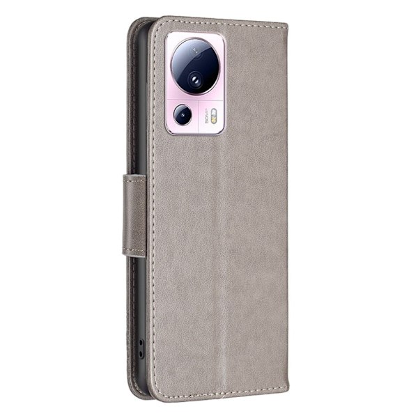 Butterfly läder Xiaomi 13 Lite / Xiaomi Civi 2 fodral - Silver/Grå Silvergrå