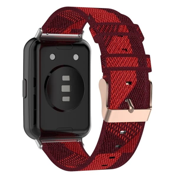 Urrem i nylon til Huawei Watch Fit 2 - Rød Stribe Red