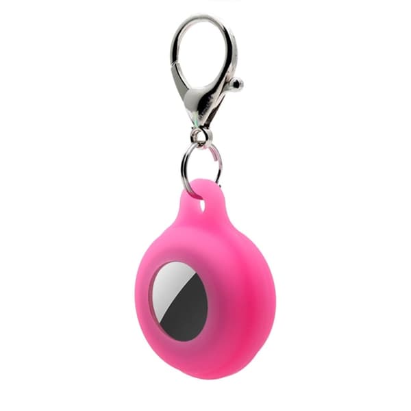 AirTags-valaiseva silikonisuojus avaimenperällä - Valoisa Vaaleanpunainen Pink