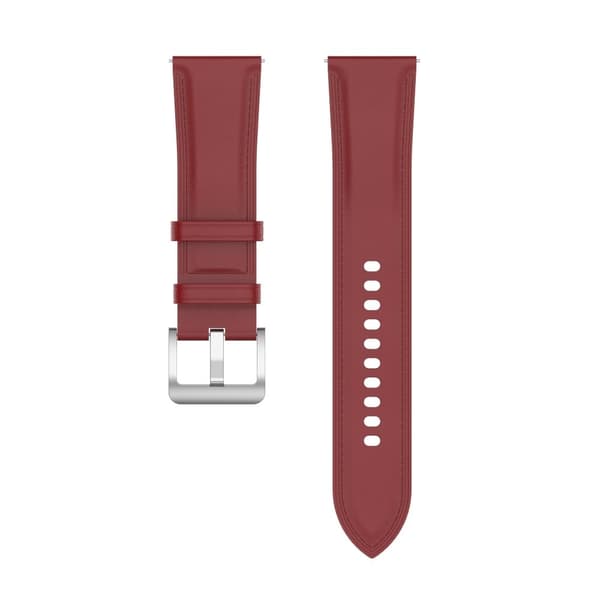 22 mm universal, kul klokkerem i ekte skinn - Rød Red